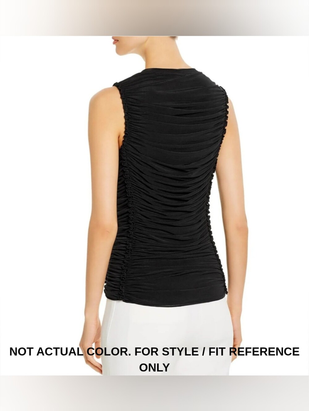NWT Kobi Halperin Sariyah Shirred Sleeveless Top Sz Lrg Faded Lapis Ruched Top - Picture 4 of 15